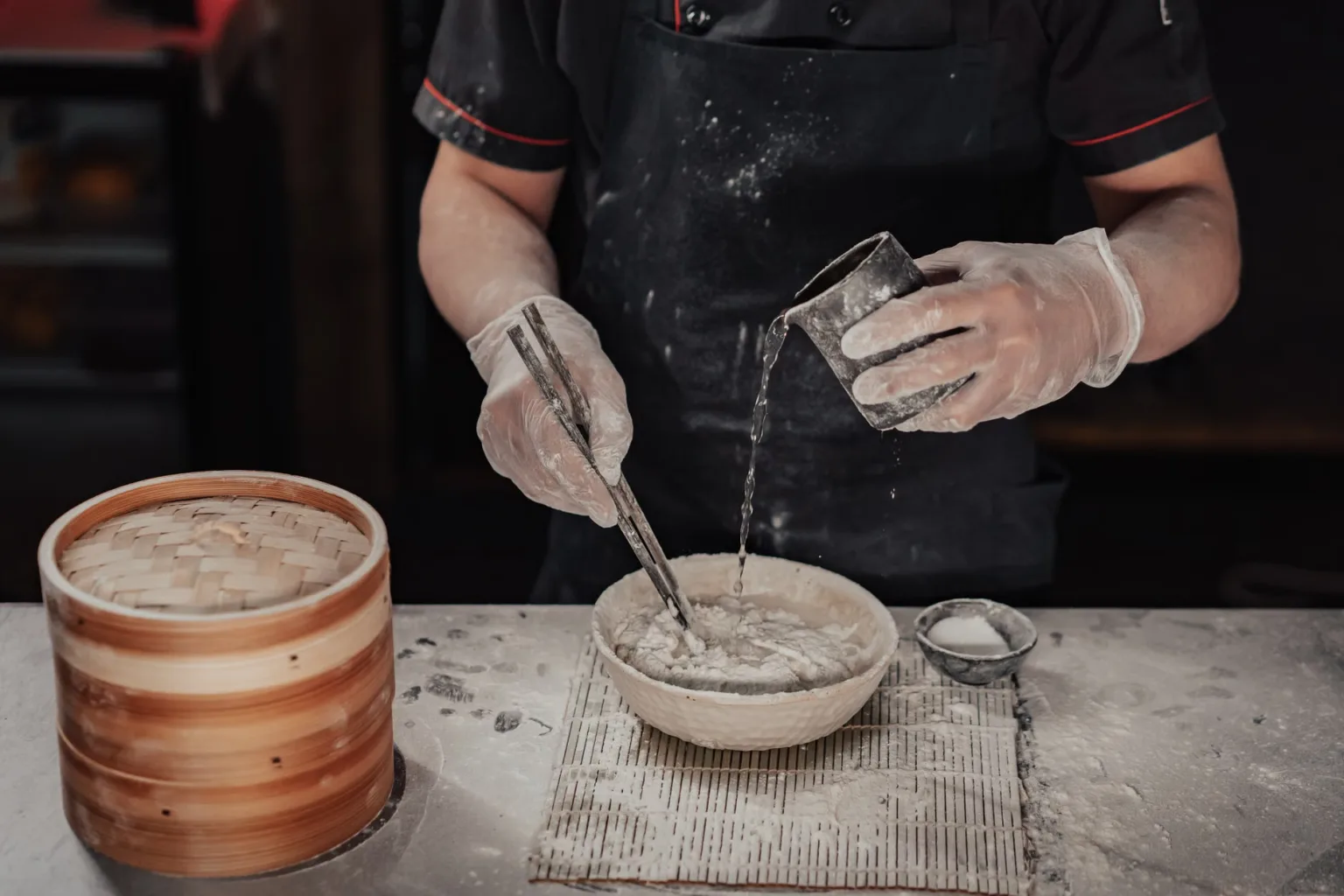 Additional water for the paste