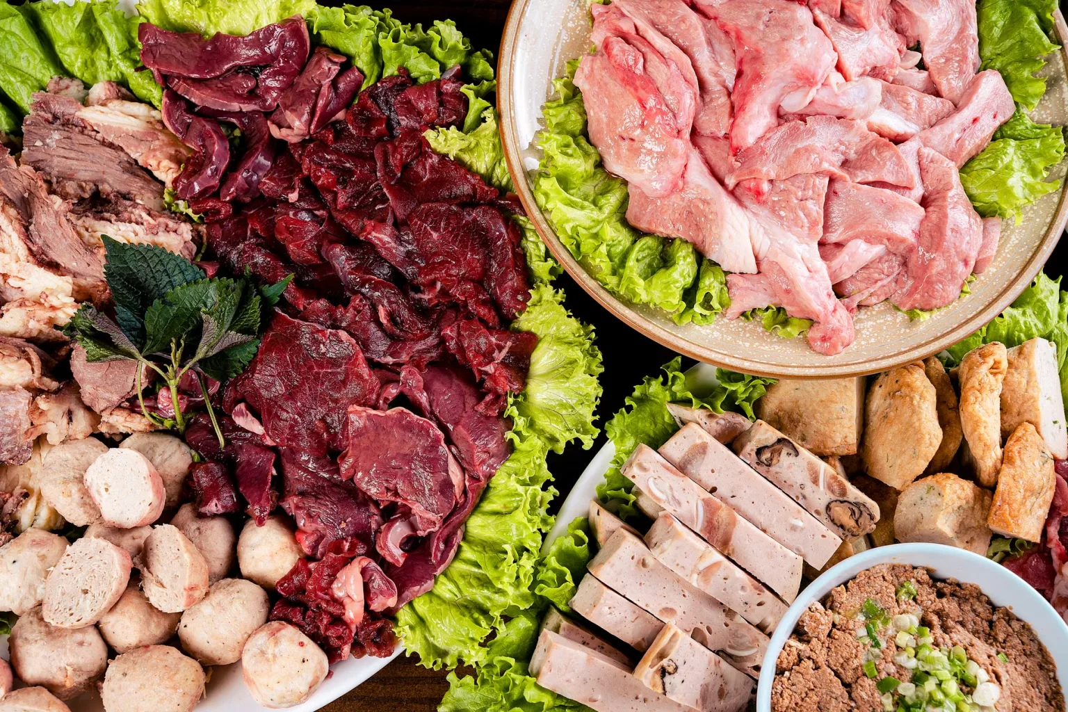 Morceaux variés de chèvre