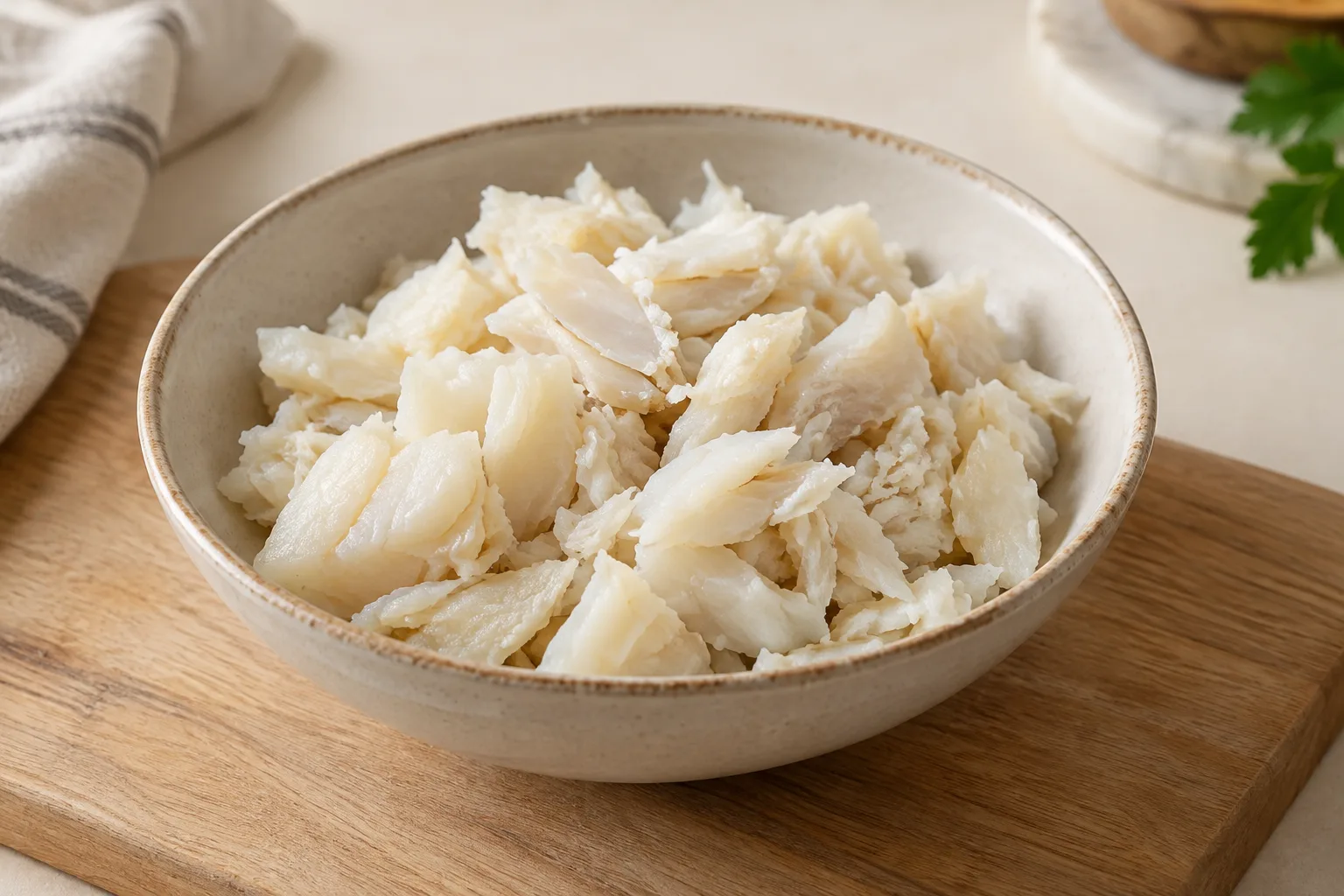 Bacalao desalado desmigado