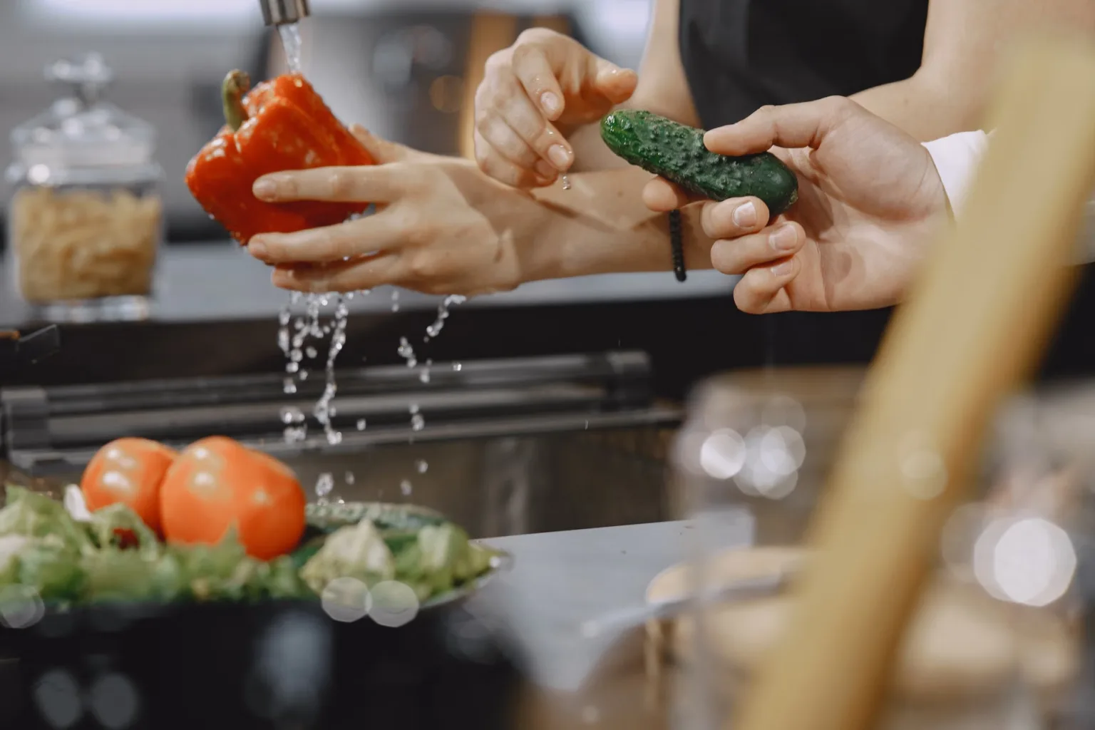 Água ou caldo de legumes