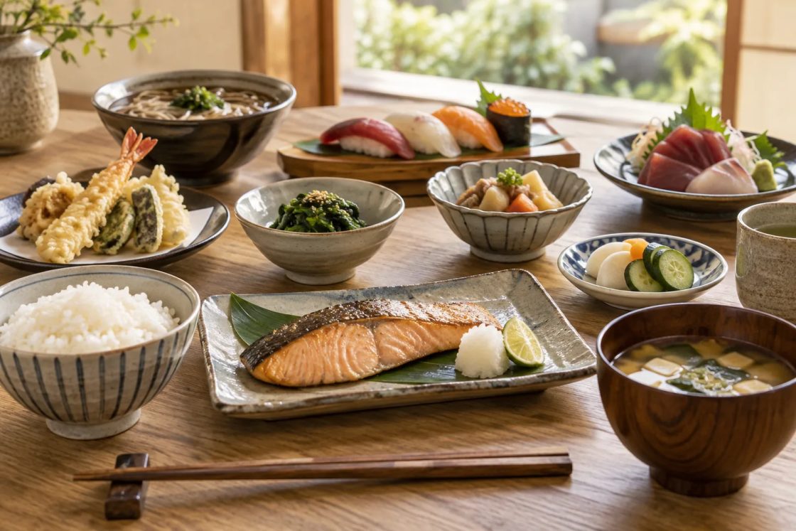 Ein dokumentierter Wegweiser zur japanischen Küche: Gerichte, Zutaten und Regionen