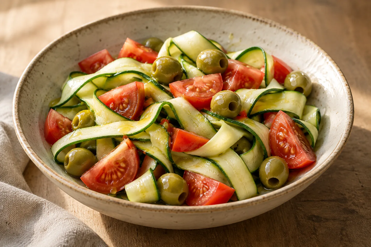 Insalata croccante di zucchine e pomodoro