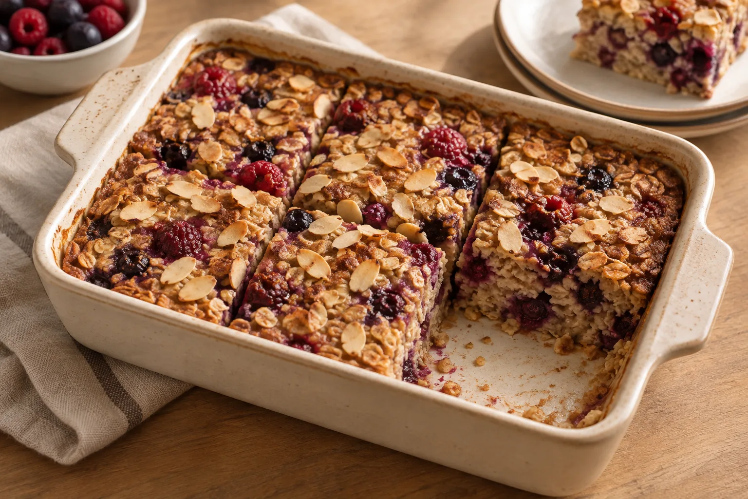 Avena al forno con mandorle e miele