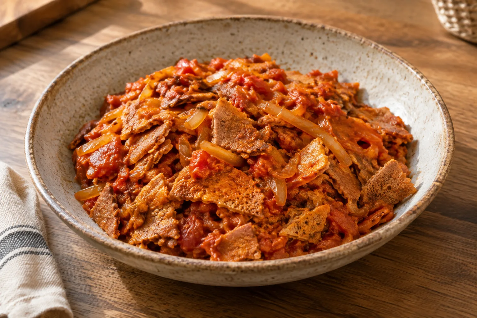 Firfir etiope con injera