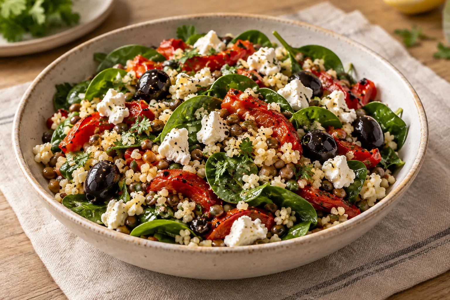 Insalata di bulgur con peperoni arrostiti