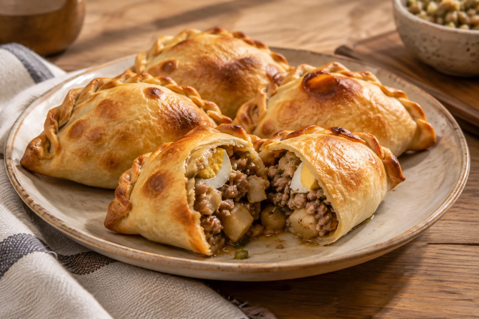 Empanadas salteñas con manzo, patate e uova