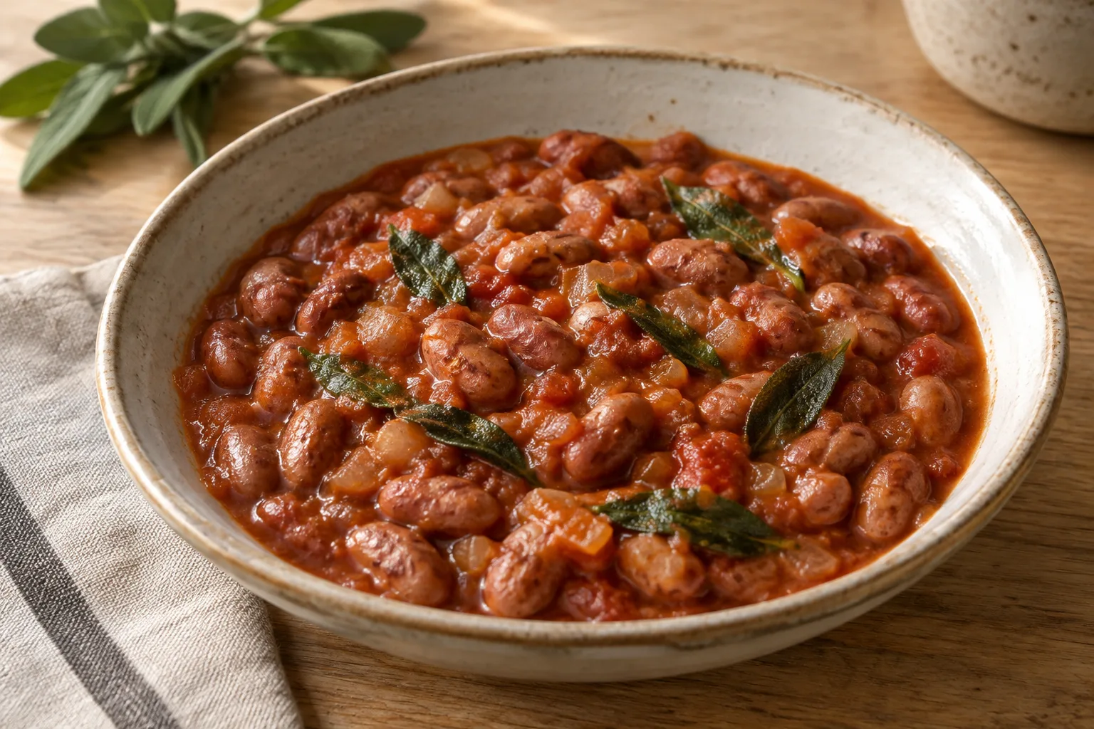 Fagioli borlotti stufati alle erbe aromatiche