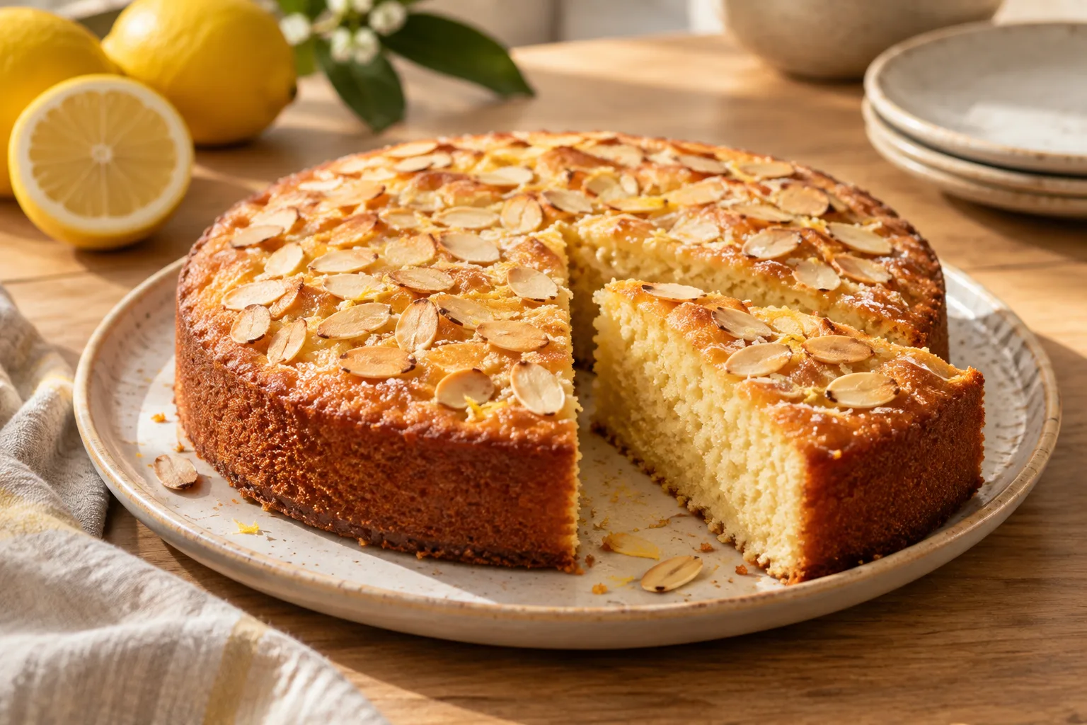 Torta al limone e mandorle