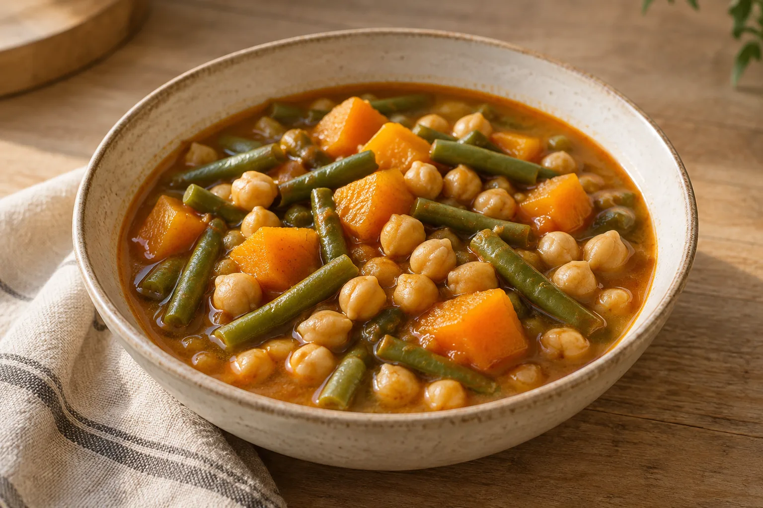 Potage di ceci e verdure con zucca