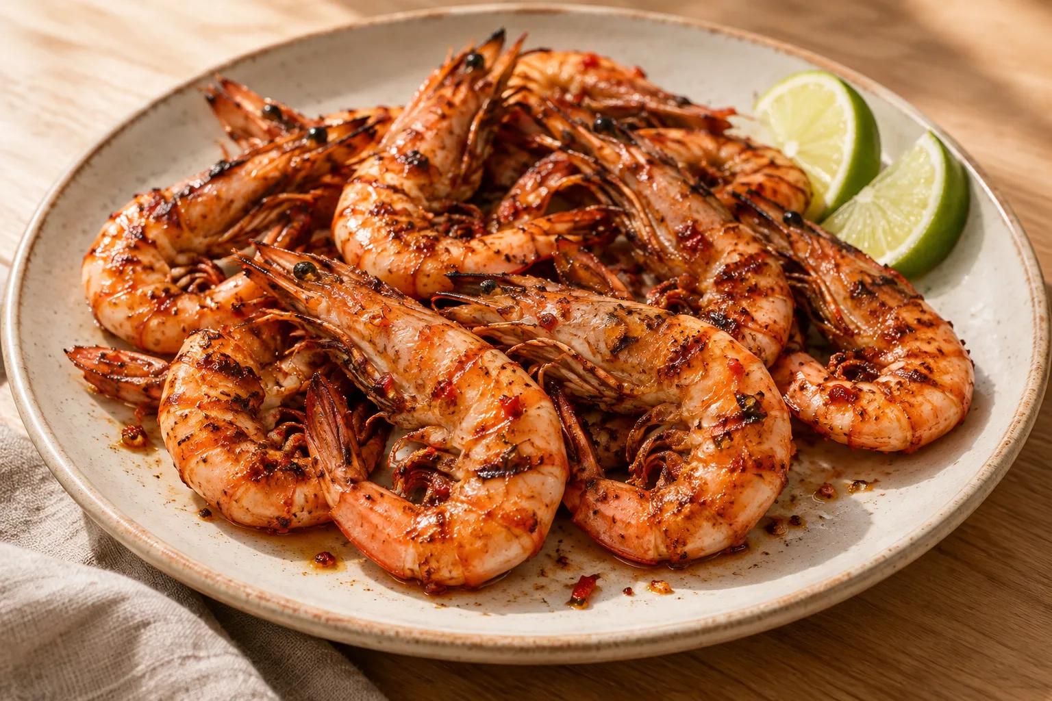 Gamberoni alla griglia al piri-piri, in stile mozambicano