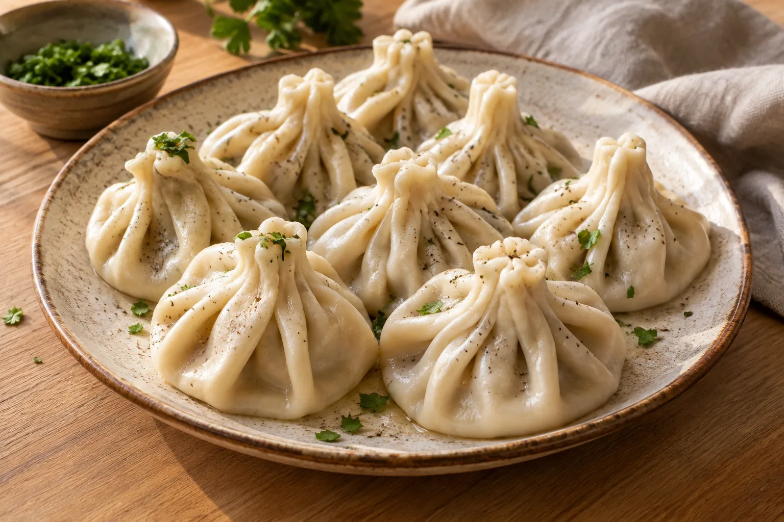 Khinkali georgiani con maiale e manzo