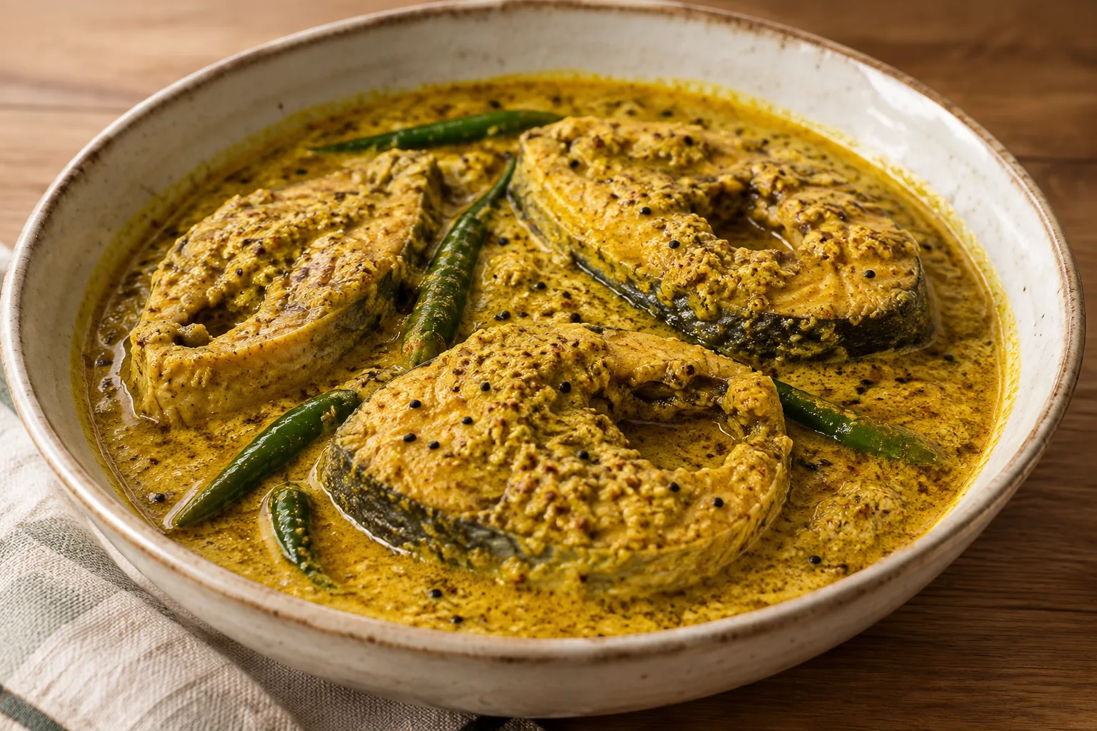 Shorshe ilish bangladese (hilsa in salsa di senape)