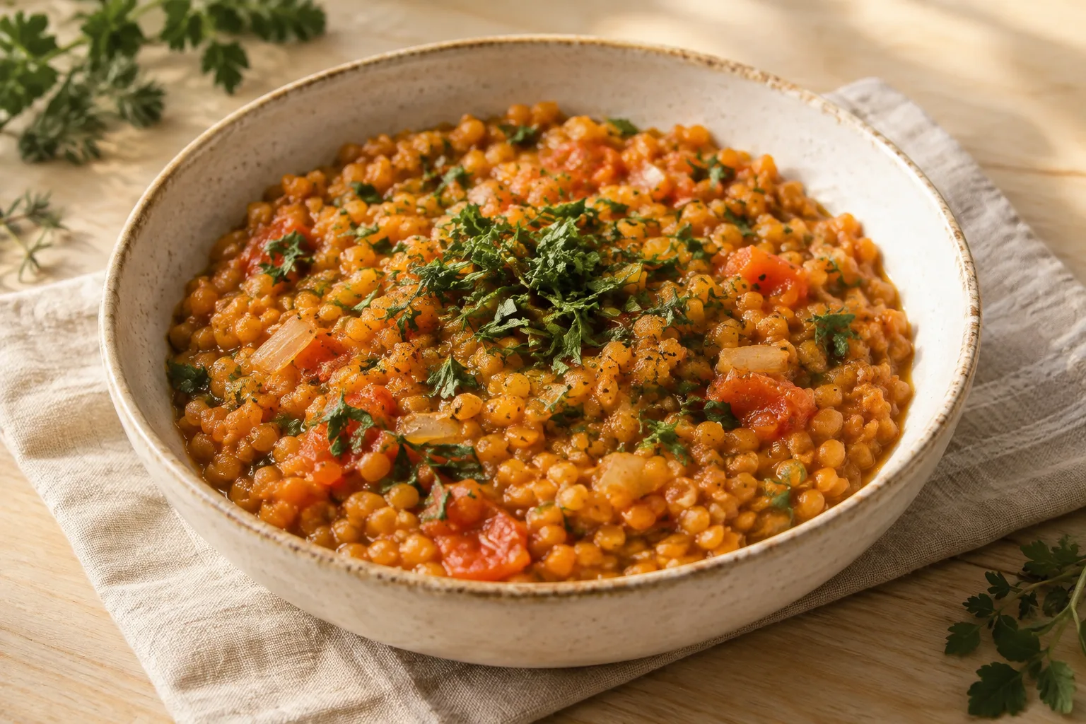 Lenticchie rosse speziate alle erbe aromatiche