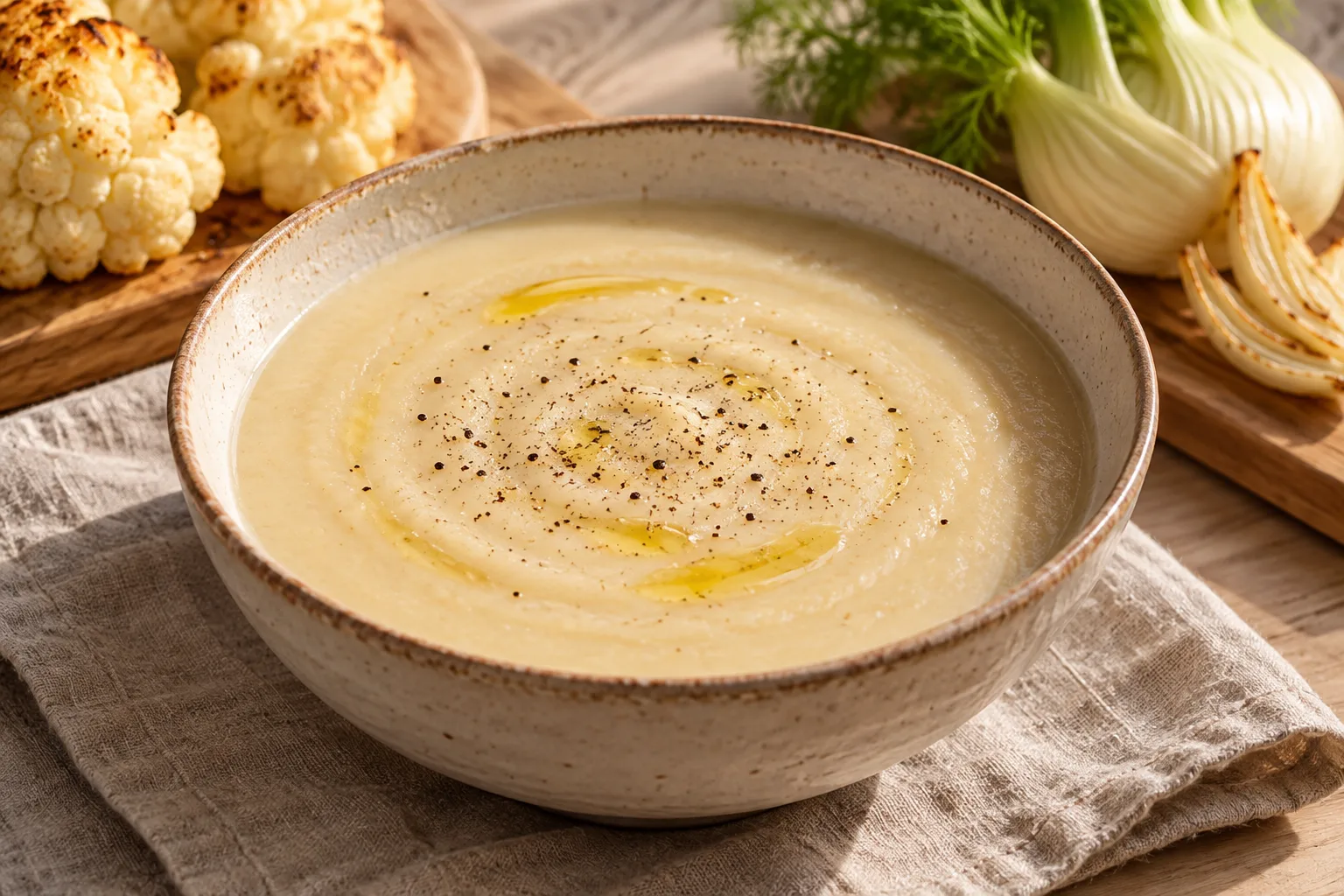 Crema di cavolfiore arrosto al finocchio