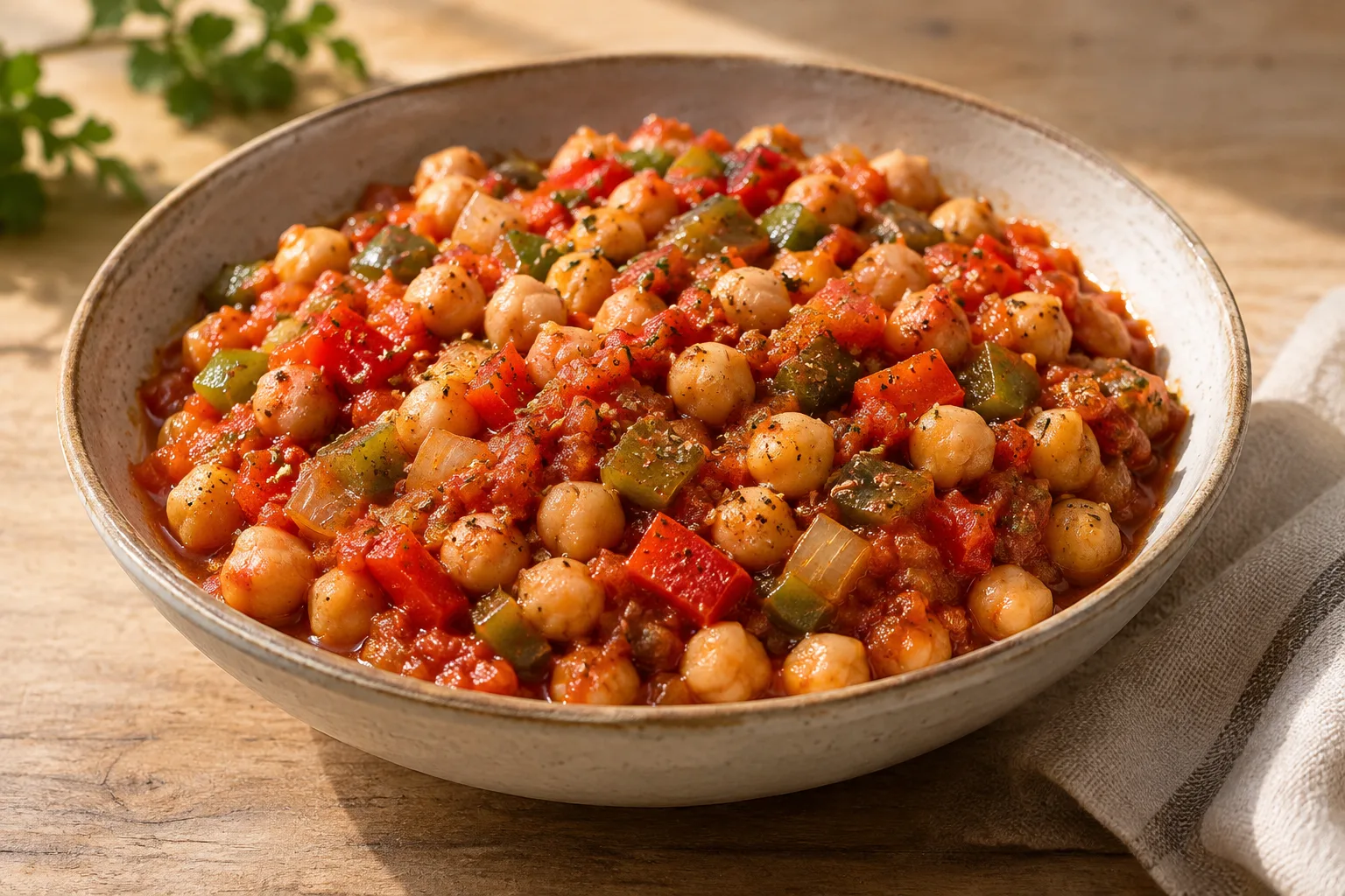 Ceci saltati con verdure e pomodoro