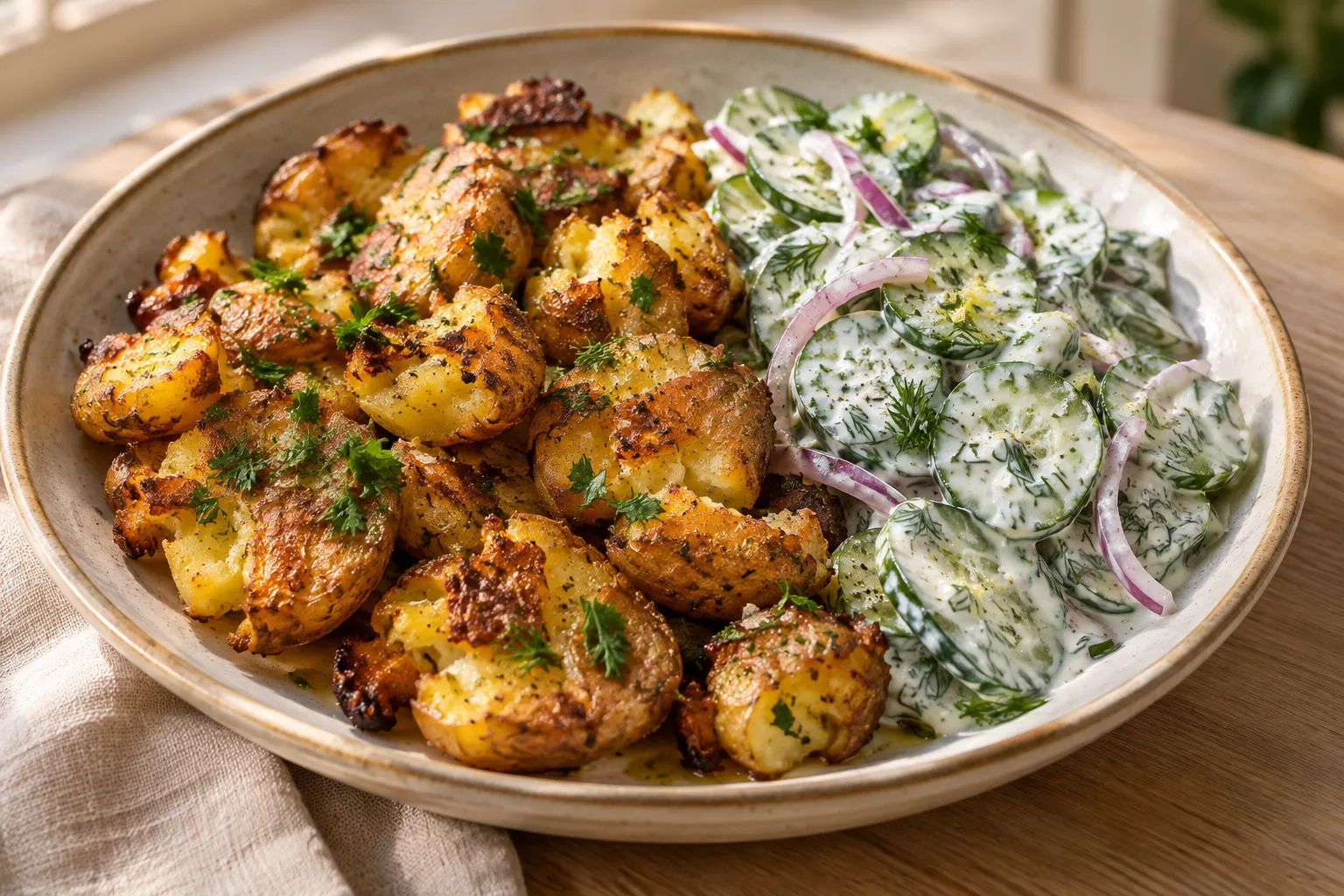 Insalata croccante di patate e cetriolo