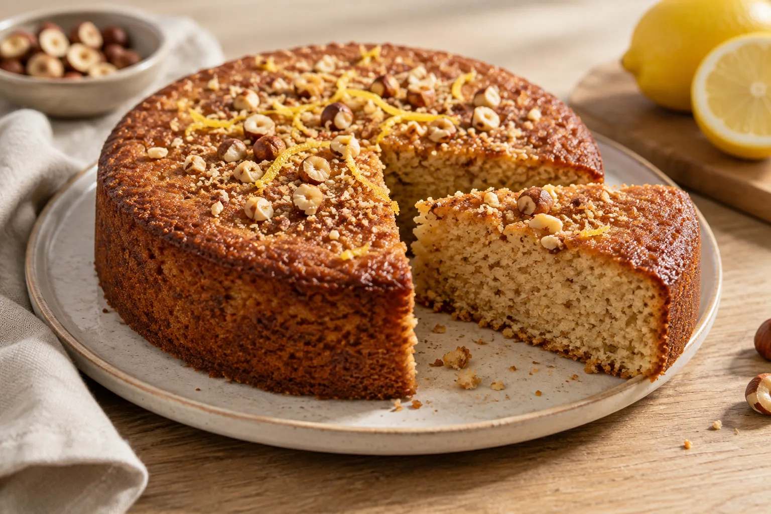 Torta alle nocciole e limone