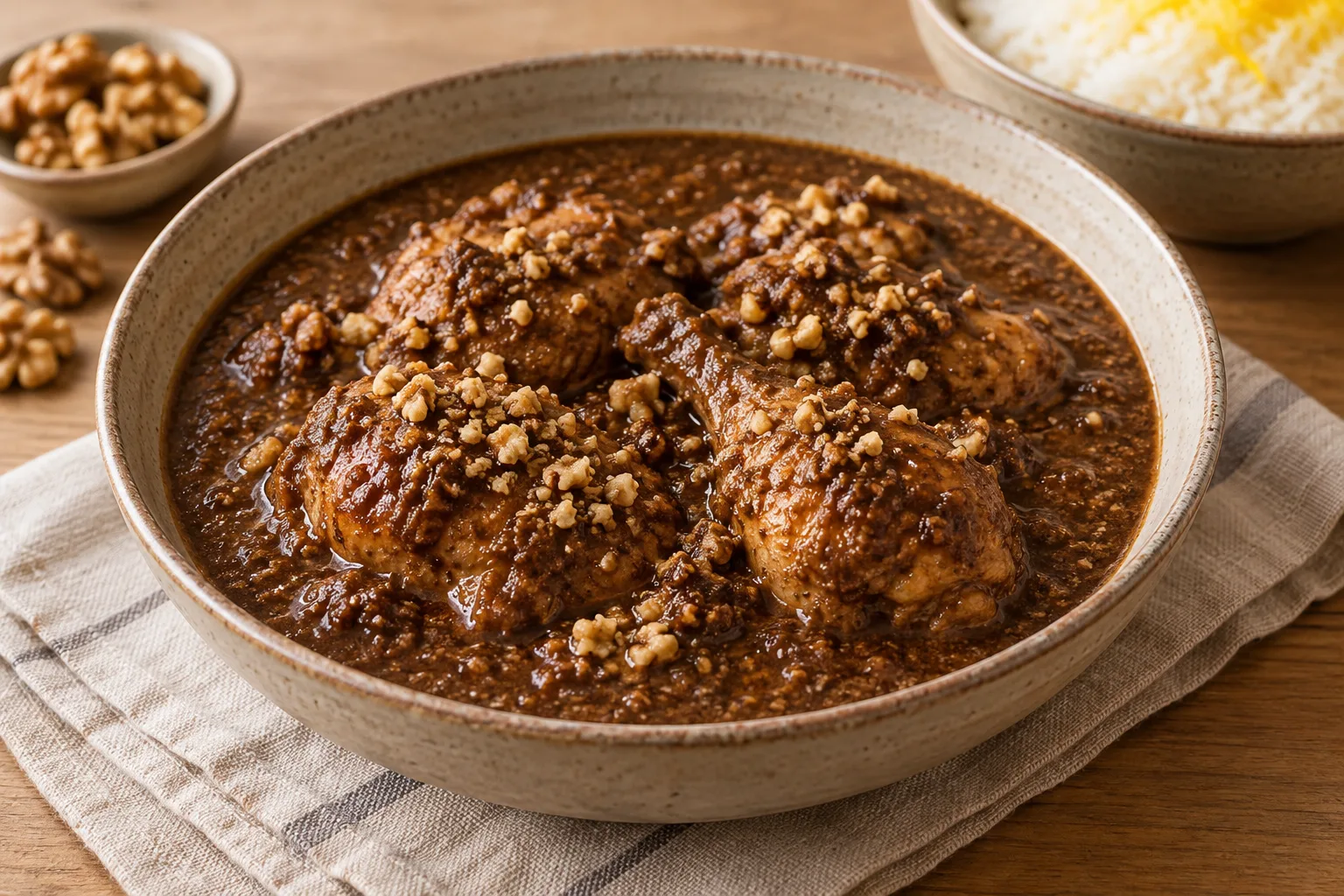 Fesenjan iraniano di pollo e noci