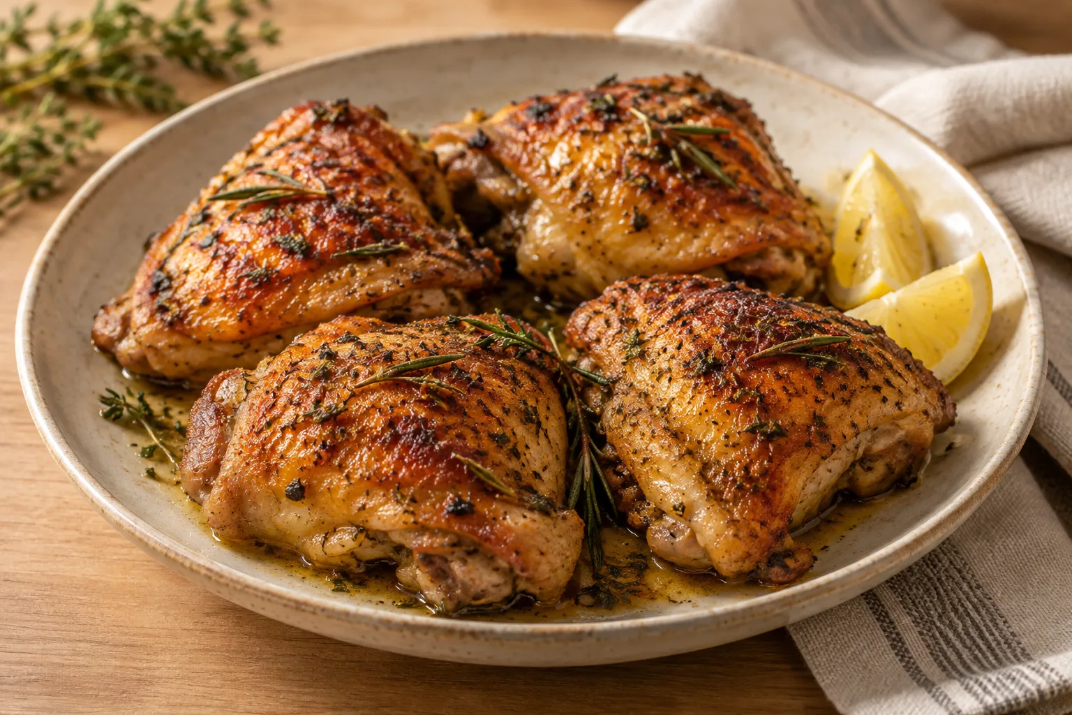 Cosce di pollo al forno con erbe aromatiche