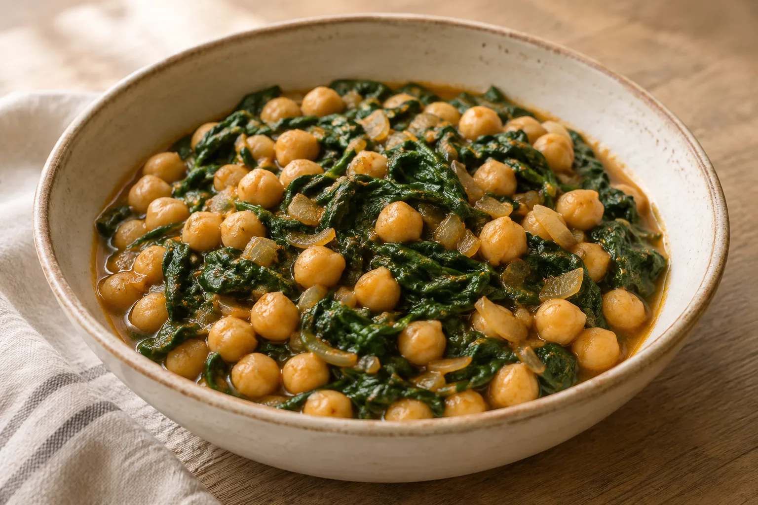 Ceci stufati con spinaci