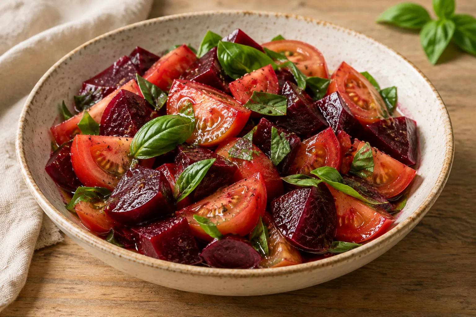 Insalata croccante di barbabietola e pomodoro