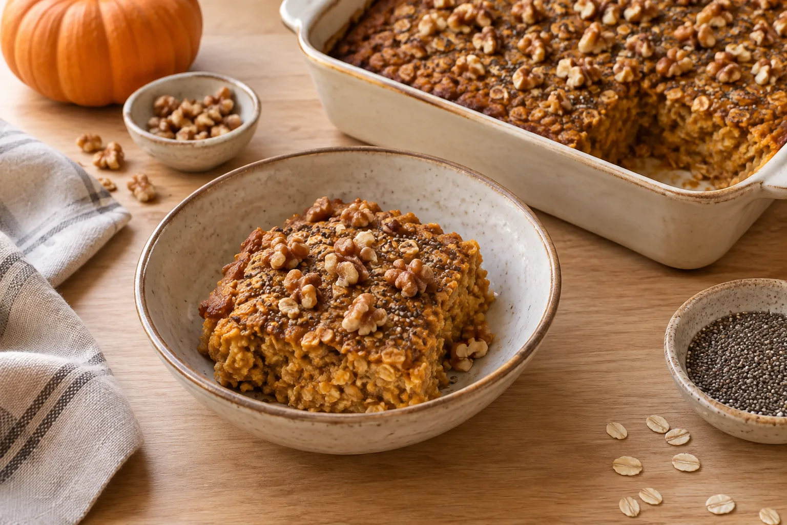 Avena al forno con zucca e semi