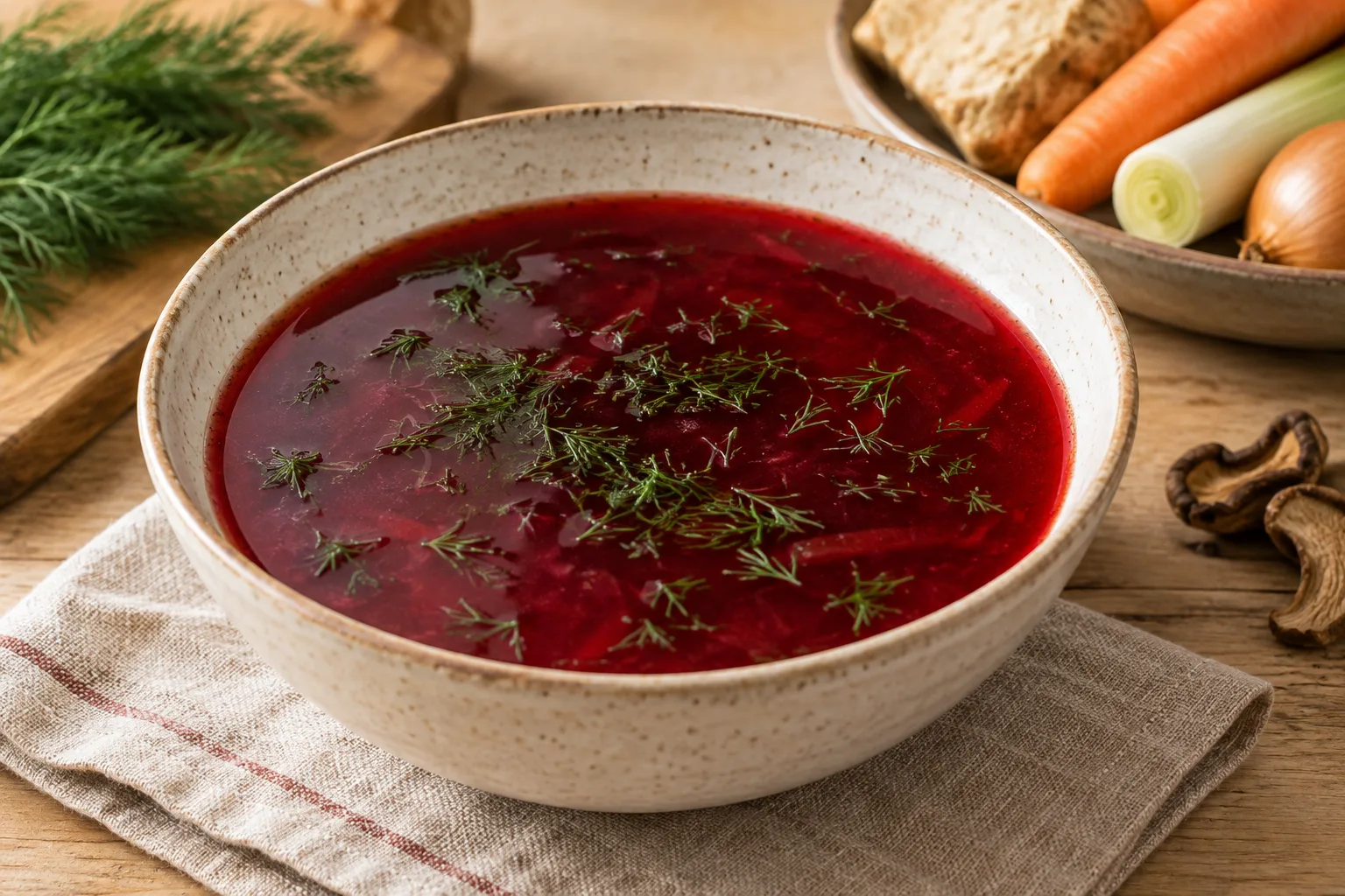 Barszcz czerwony (brodo polacco limpido di barbabietola)
