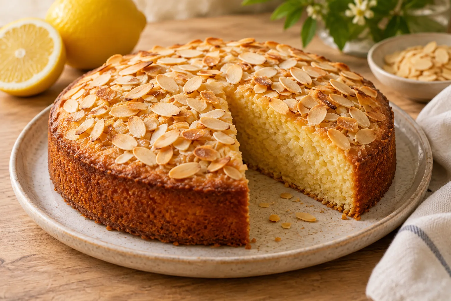 Torta alle mandorle e limone
