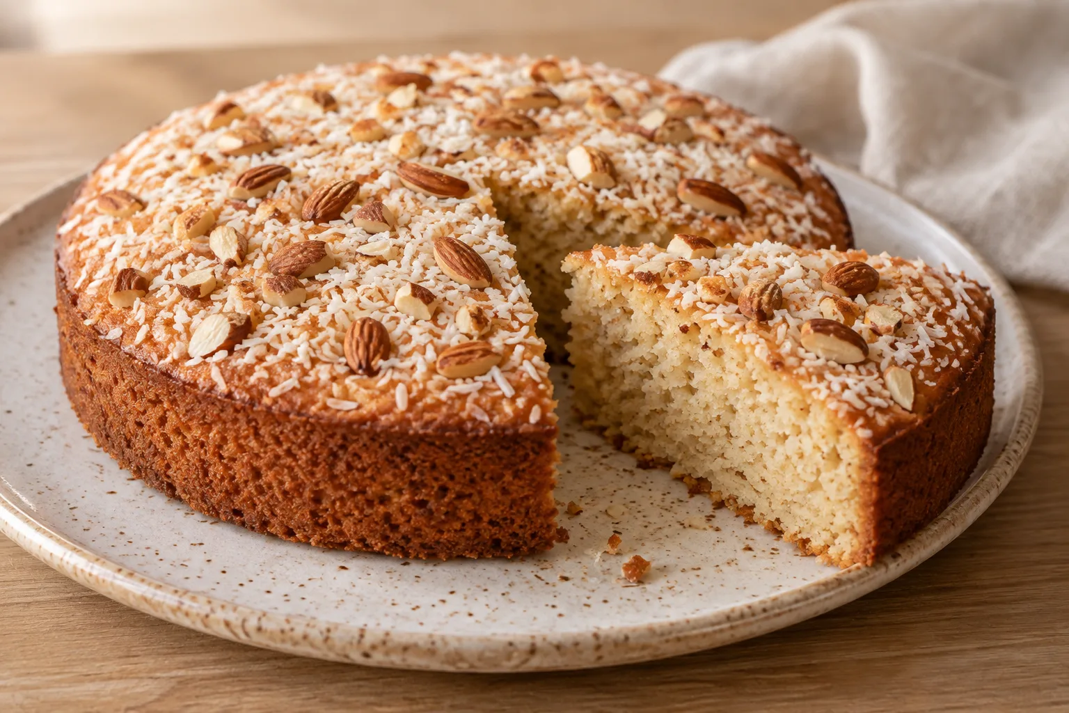 Torta al cocco e mandorle