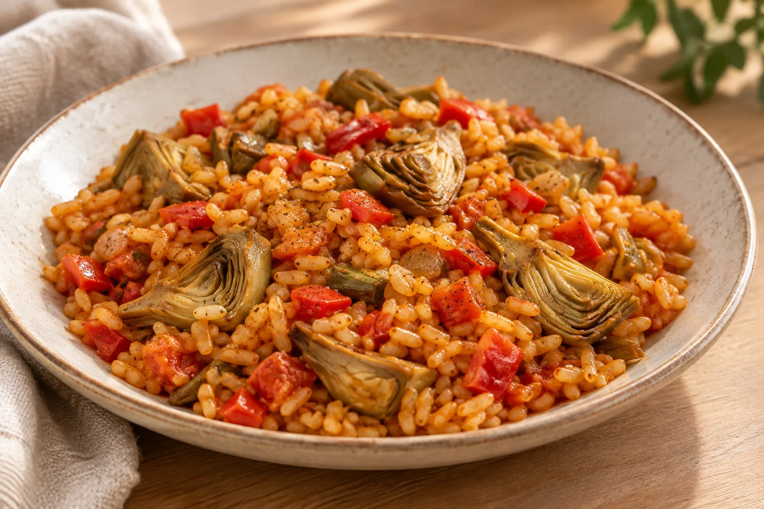 Riso asciutto alle verdure e carciofi
