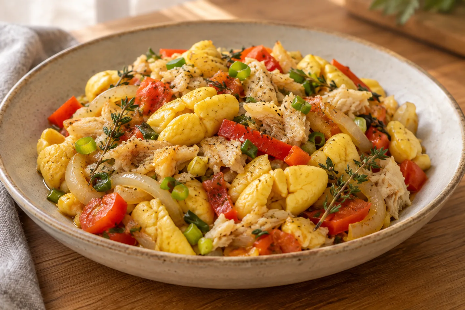 Ackee giamaicano con baccalà salato