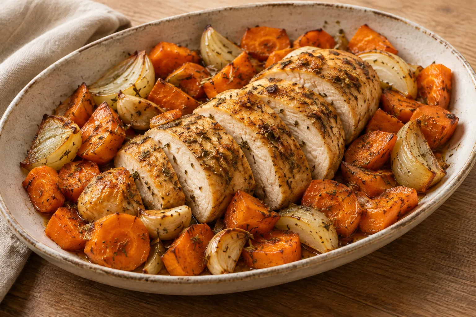 Pollo arrosto al forno con carote