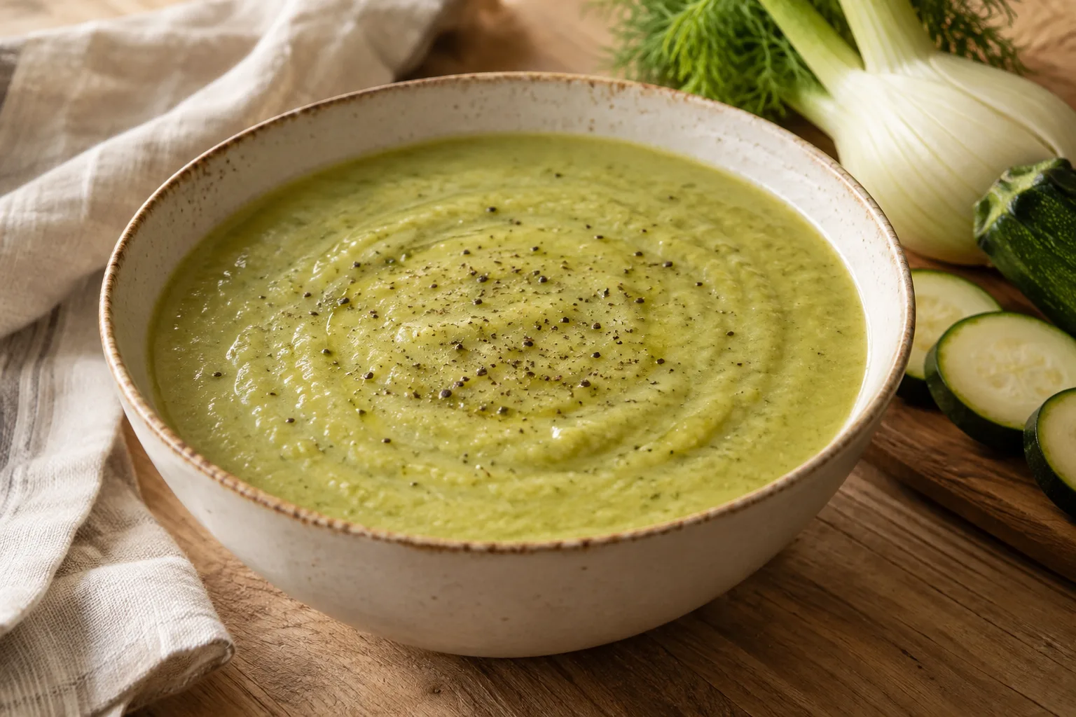 Crema di zucchine arrosto al finocchio
