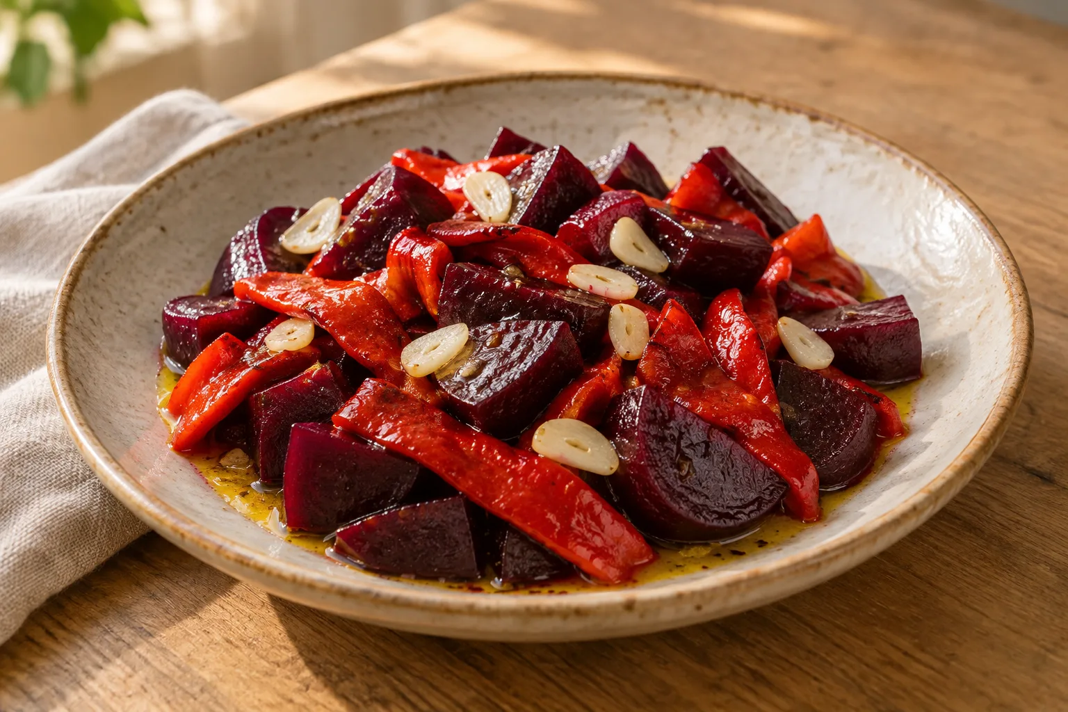 Insalata di barbabietola con peperone arrostito