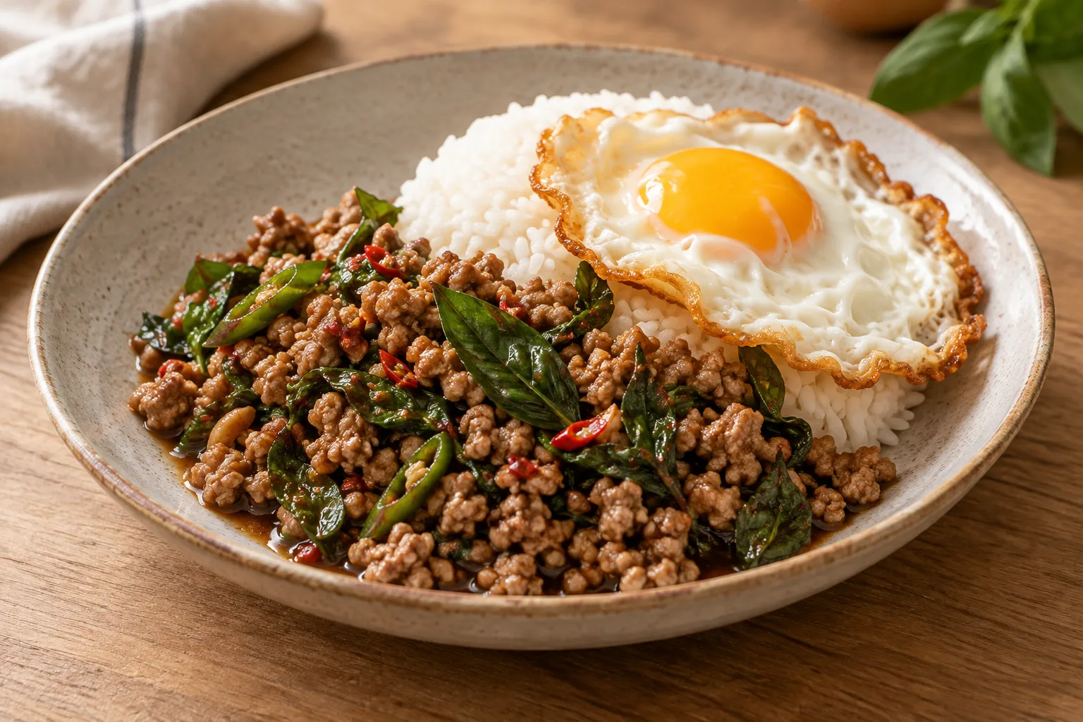 Pork Pad Kra Pao with Holy Basil