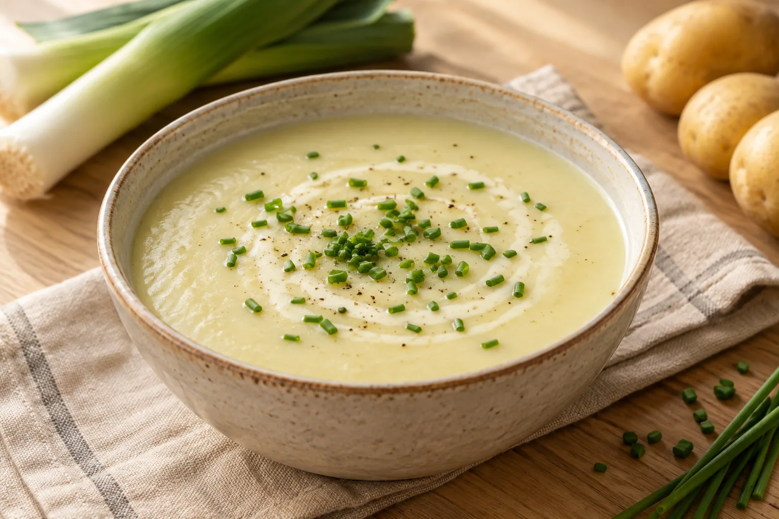 Zuppa delicata di porri