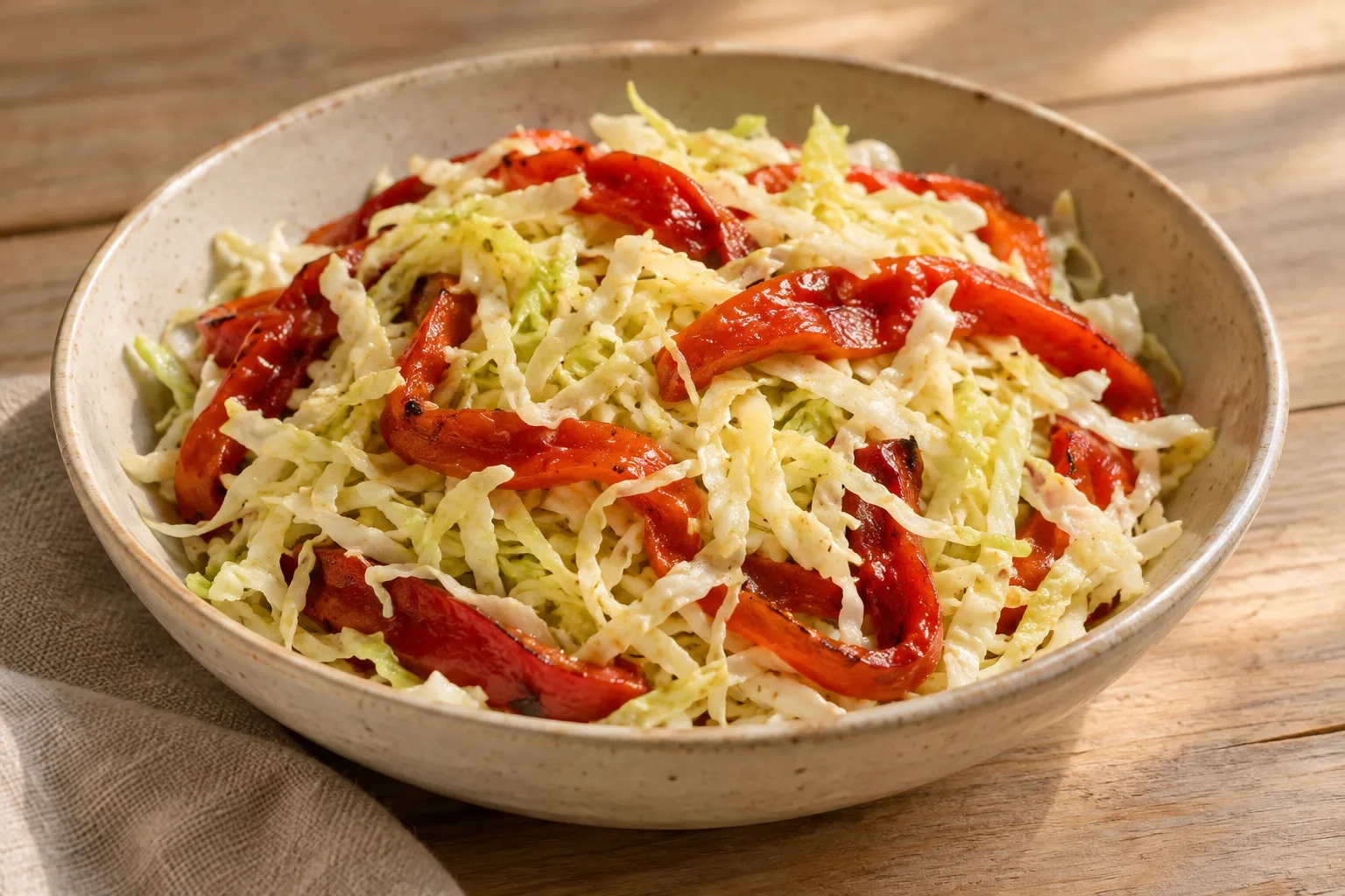 Insalata di cavolo con peperone arrostito